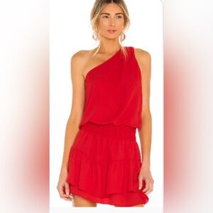 Krisa One Shoulder Ruffle Dress sz M